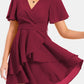 Surplice Neck Flutter Sleeve Dress