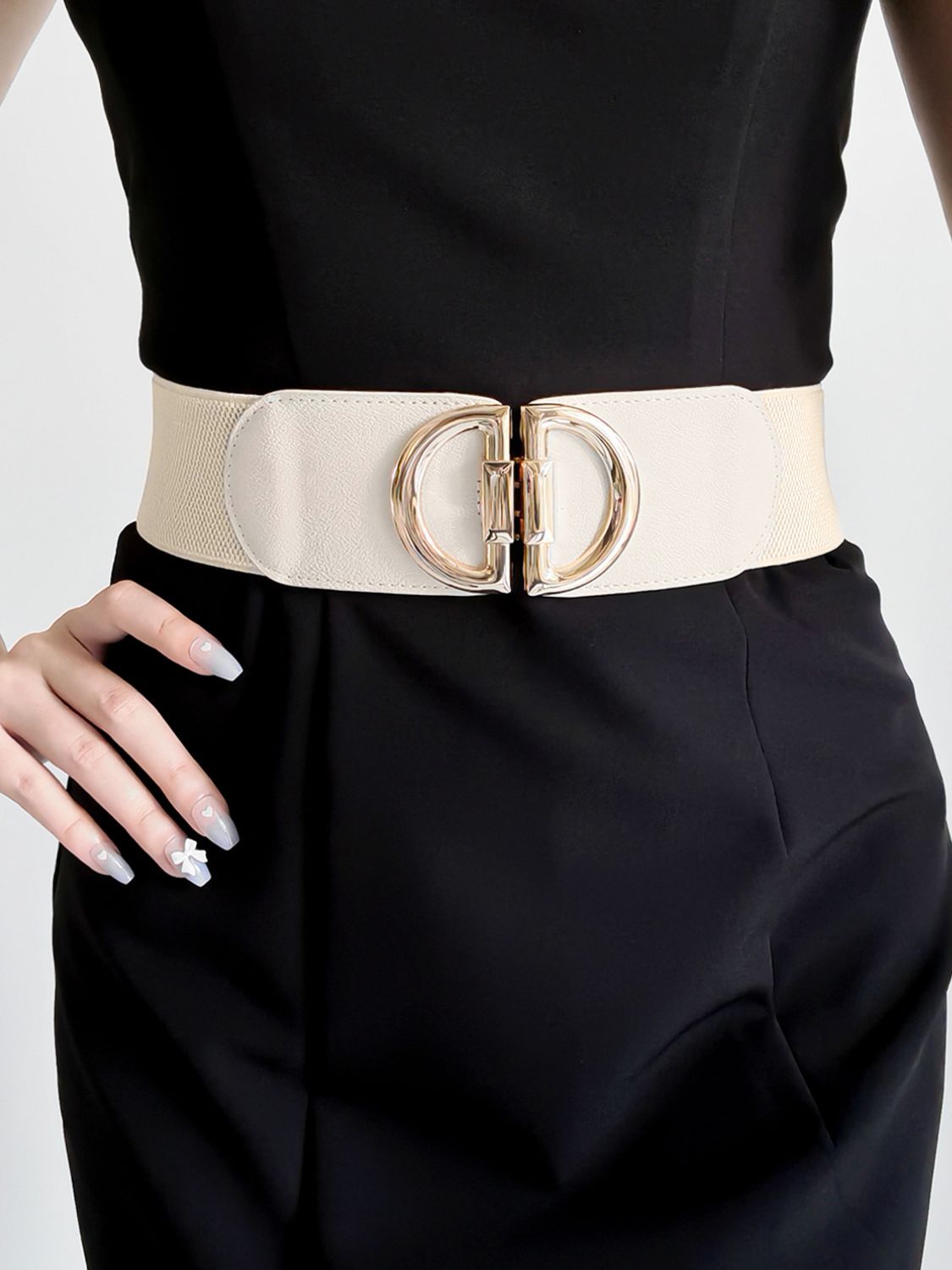 Women's D Buckle Elastic Belt