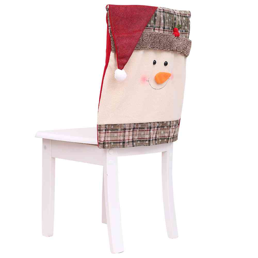 Christmas Santa or Snowman Pom-Pom Trim Chair Cover