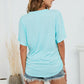 Full Size V-Neck Side Ruched Tee