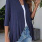 Open Front Ruffle Trim Cardigan