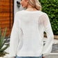 Beauteous Openwork Round Neck Dropped Shoulder Knit Top
