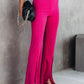 Justine&CC Front Slit Flare Leg Pants