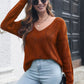 TrendiStyles Openwork V-Neck Dropped Shoulder Sweater 🦋