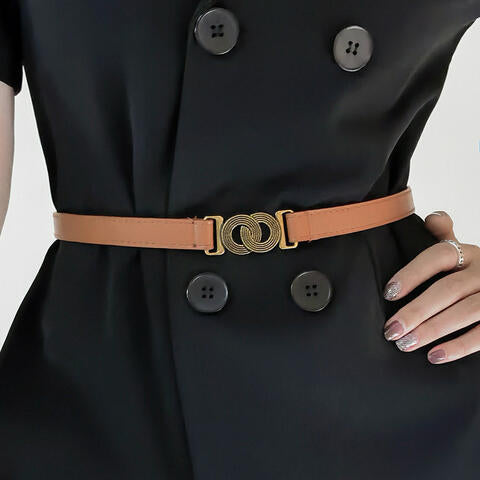 Chic Woman Alloy Buckle PU Belt