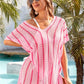 Openwork V-Neck Short Sleeve Cover Up