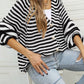 Striped Button Up Long Sleeve Cardigan