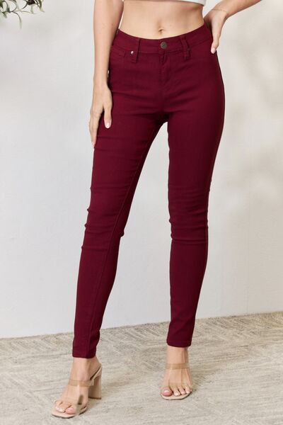 YMI Jeanswear Dark Wine Hyperstretch Mid-Rise Skinny Jeans