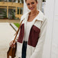 Plush Contrast Zip Up Coat