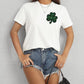 Lucky Clover Round Neck Short Sleeve T-Shirt