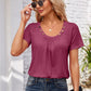 Decorative Button Scoop Neck T-Shirt