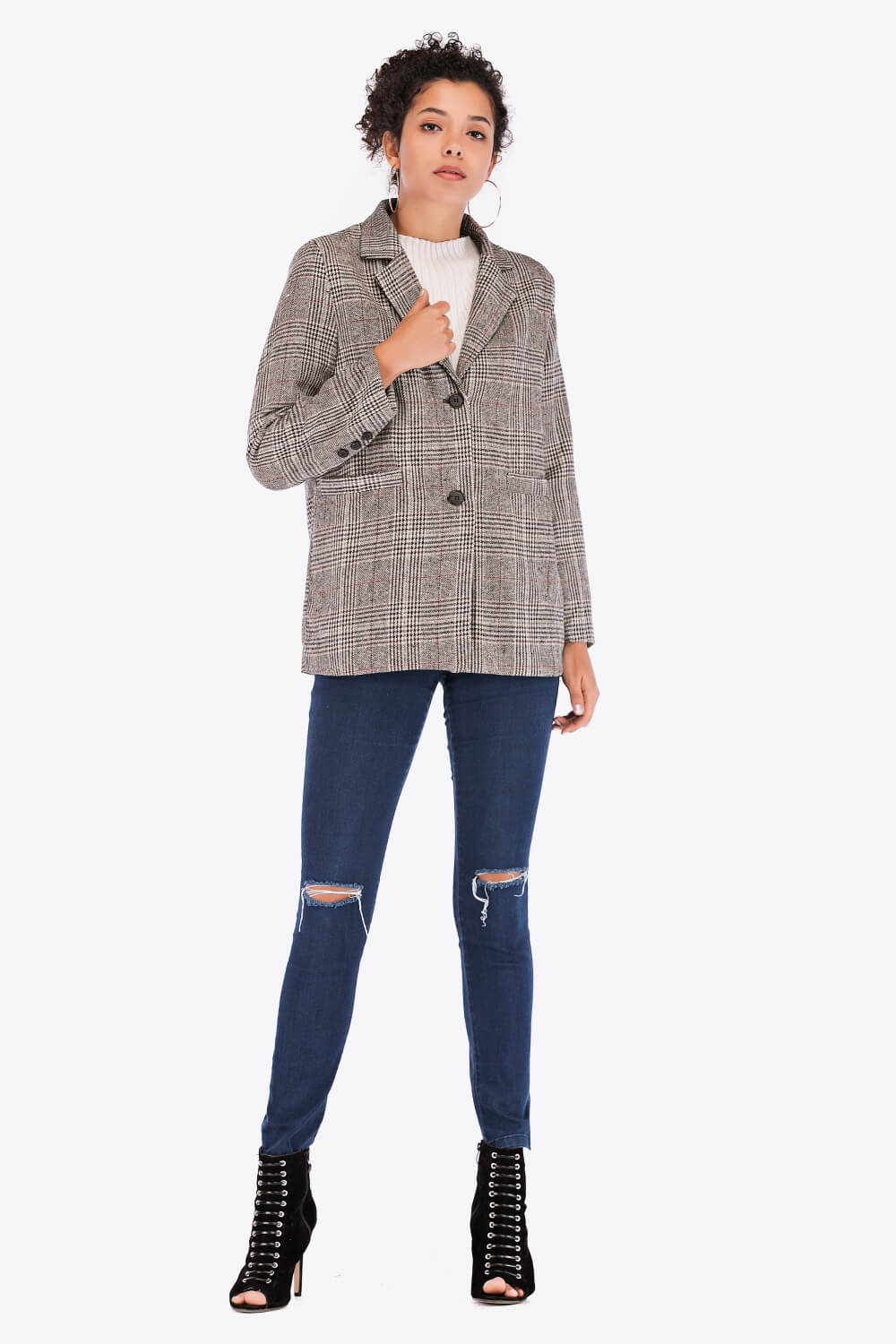 Women's Bryony Plaid Two-Button Blazer