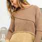 BiBi Texture Detail Contrast Drop Shoulder Sweater - Brand BiBi