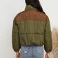 Full Size Two-Tone Zip-Up Puffer Jacket