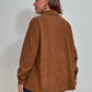 Plus Size Collared Neck Long Sleeve Shirt