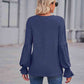Full Size Round Neck Flounce Sleeve Blouse