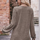 Long Flounce Sleeve Round Neck Blouse