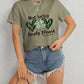 Lucky Clover Round Neck Short Sleeve T-Shirt