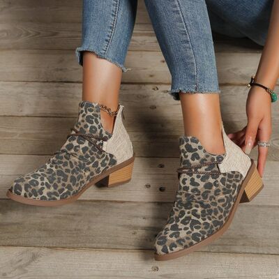 Savannah Contrast Canvas Low Heel Boots