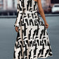 Printed One-Shoulder Tie Waist Dress