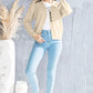 Cable-Knit Button Up Dropped Shoulder Cardigan