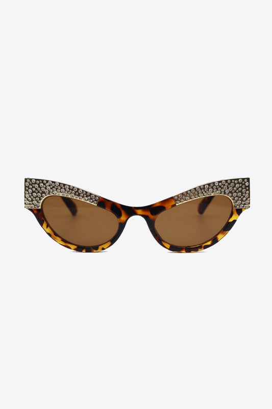 SUNKISSED DREAMS UV400 Rhinestone Trim Cat-Eye Sunglasses