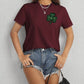 Lucky Clover Round Neck Short Sleeve T-Shirt