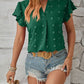 Swiss Dot Notched Cap Sleeve T-Shirt
