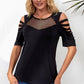 Round Neck Cutout Raglan Sleeve Tee