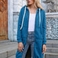 Full Size Zip-Up Longline Hoodie with Pockets