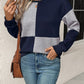 Textured Color Block Round Neck Sweatshirt