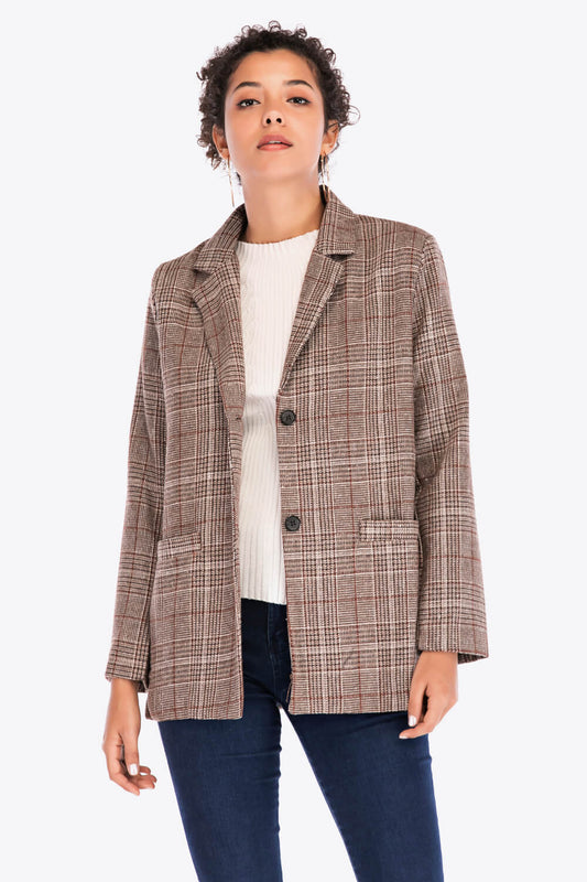 Women's Bryony Plaid Two-Button Blazer