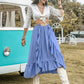 High Waist Ruffle Trim Skirt