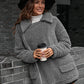 Double Take Zip-Up Collared Teddy Jacket