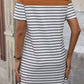 Striped Round Neck Short Sleeve Mini Dress