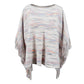 One Size Round Neck Fringe Detail Sleeve Poncho