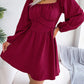 HANNAH MEA Tied Square Neck Balloon Sleeve Dress