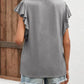 Notched Cap Sleeve T-Shirt