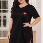 Women's Plus Size Lace Trim V-Neck Short Sleeve Night Dress
