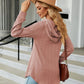 Full Size Long Sleeve Hooded Blouse