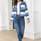 Striped Button Up Long Sleeve Cardigan