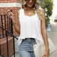 Full Size Eyelet Square Neck Tank