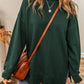 Round Neck Drop Shoulder Slit Sweatshirt