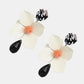 Bloosm Flower and Teardrop Resin Dangle Earrings