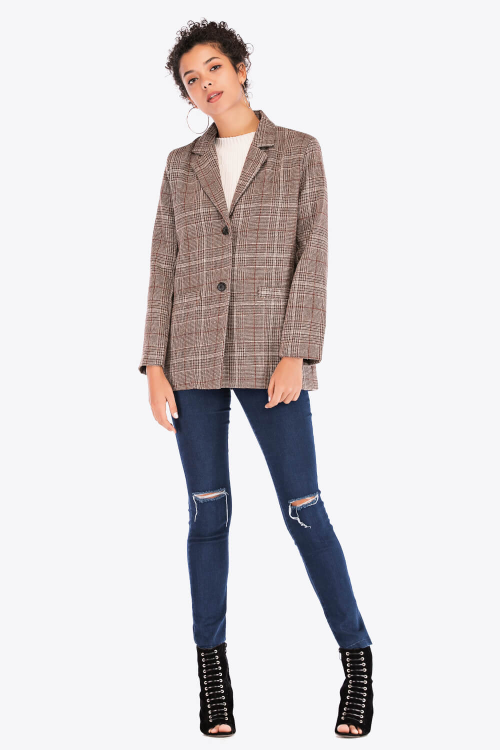 Women's Bryony Plaid Two-Button Blazer