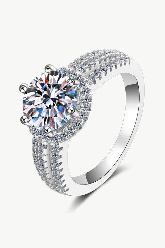 Women's Sterling Silver Moissanite Ring