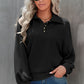 Quarter-Button Collared Sweatshirt