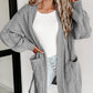 Full Size Cable-Knit Dropped Shoulder Cardigan
