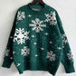 CHRISTMAS Snowflake Pattern Dropped Shoulder Sweater