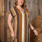 Women's Zabelle Plus Size Striped Short Sleeve Mini Dress